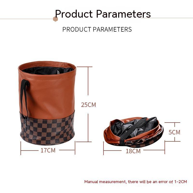 Multifunktionaler, einziehbarer Innenmülleimer aus Leder
