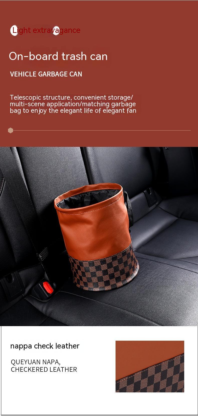 Multifunktionaler, einziehbarer Innenmülleimer aus Leder