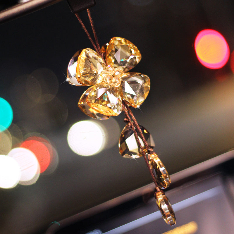 Kristall-Anhänger mit vierblättrigem Gras für den Innenbereich